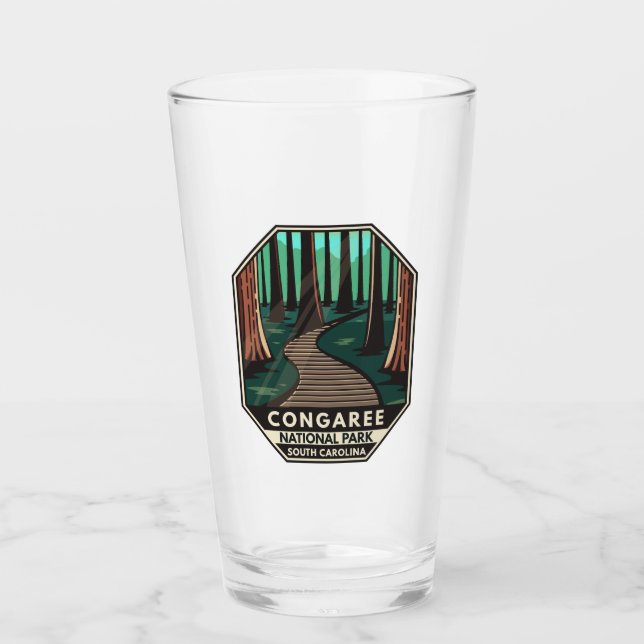Verre Emblem rétro du Parc national de Congaree (Devant)