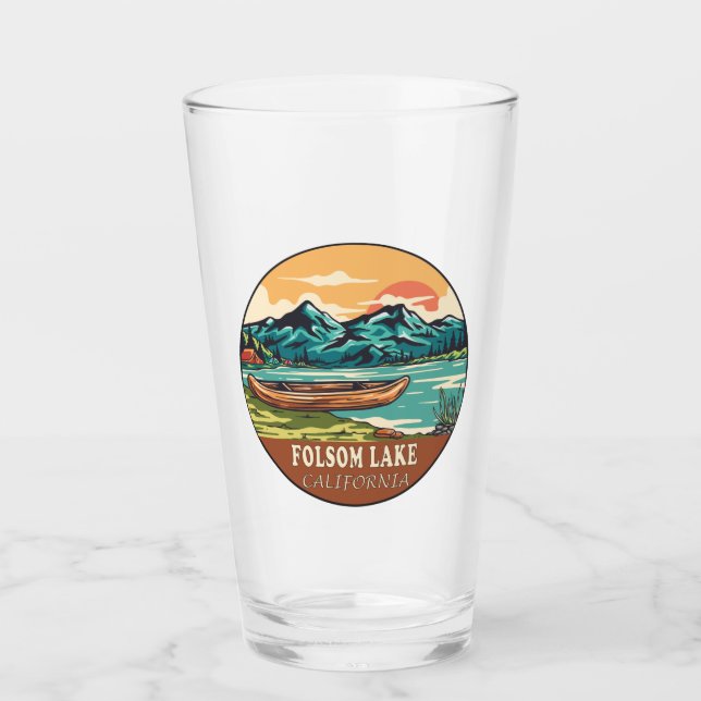 Verre Emblème de pêche nautique de Folsom Lake Californi (Devant)