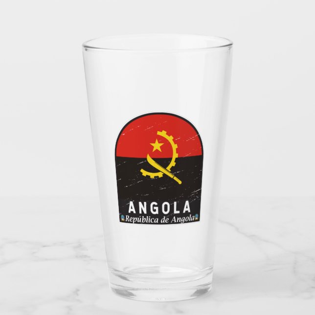 Verre Emblème du drapeau angolais Vintage (Devant)
