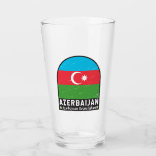 Verre Emblème du drapeau d'Azerbaïdjan Vintage
