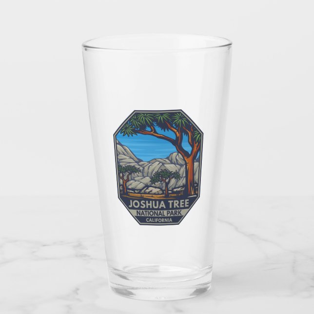 Verre Emblème rétro du parc national de Joshua Tree (Devant)