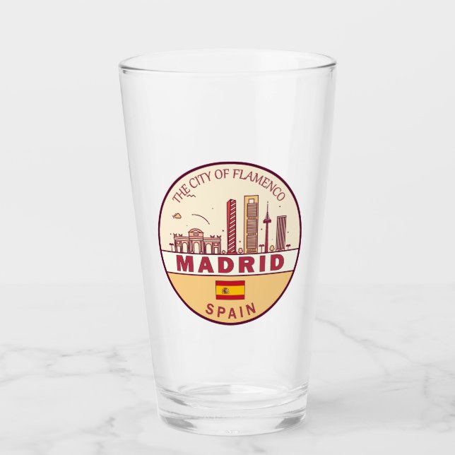 Verre Emblème Skyline de Madrid Espagne (Devant)