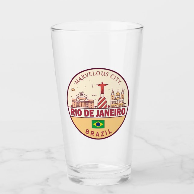 Verre Emblème Skyline de Rio de Janeiro (Devant)