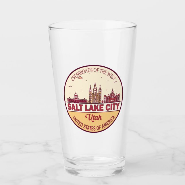 Verre Emblème Skyline de Salt Lake City Utah City (Devant)