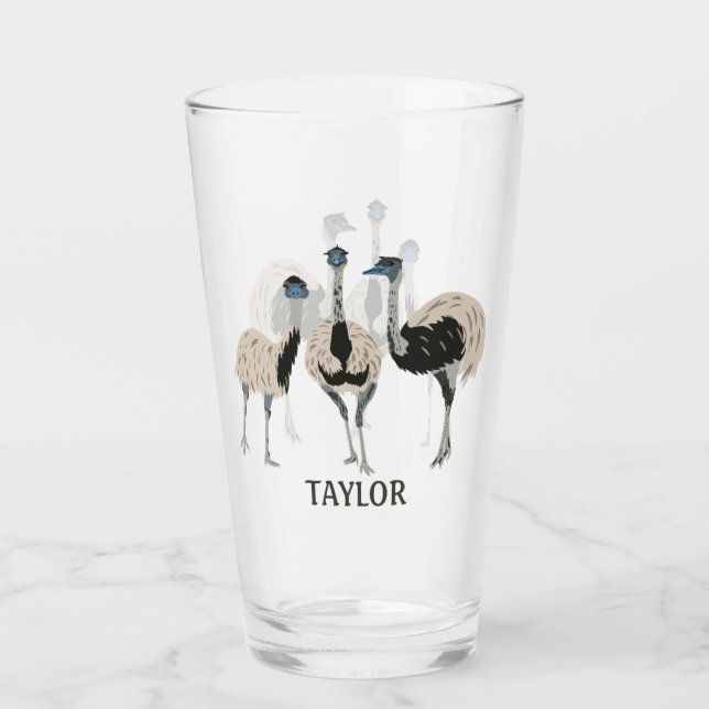 Verre Emus Bird Lovers Personnalisé (Devant)