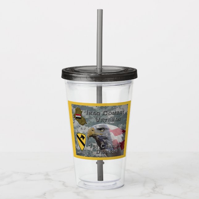 Verre En Acrylique 1re division de cavalerie - Première équipe améric (Devant)