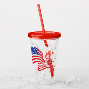 Verre En Acrylique 4 juillet Patriotique Acrylique Tumbler