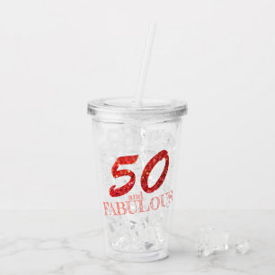 Verre En Acrylique 50e anniversaire Fête de corail Parties scintillan