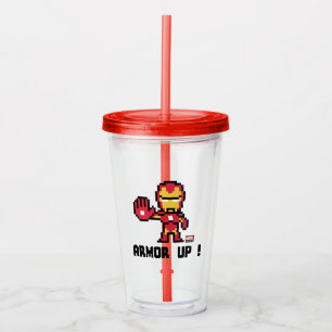 Verre En Acrylique 8Bit Iron Man - Armor Up!