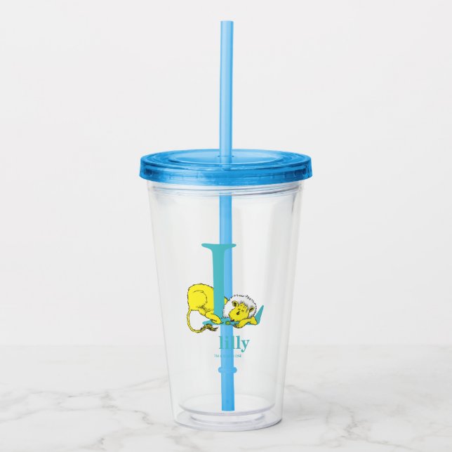 Verre En Acrylique ABC du Dr Seuss : Lettre L - Blanc | Ajouter Votre (Devant)