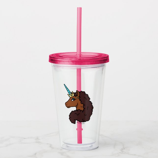 Verre En Acrylique Afro Unicorn | Unique (Devant)