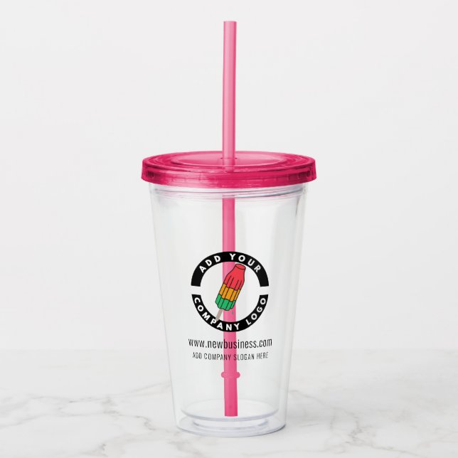 Verre En Acrylique Ajouter votre entreprise Logo Adresse du site Web  (Devant)