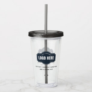 Verre En Acrylique Ajoutez votre logo d'entreprise et votre Slogan