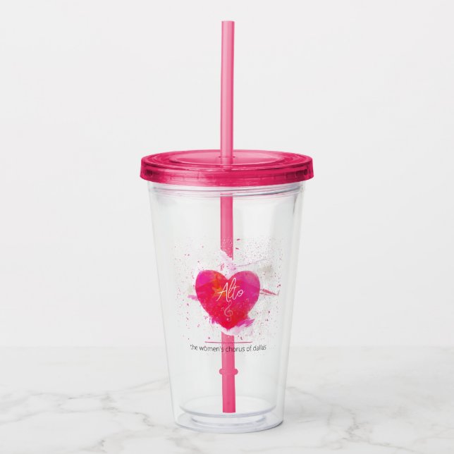 Verre En Acrylique Alto Musical Coeur Chant Partie (Devant)