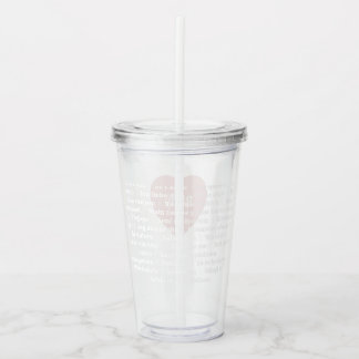 Verre En Acrylique Amour multilingue Acrylique Tumbler Dusty rose