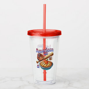 Verre En Acrylique Amusant américain comme Baseball & Pomme Pie