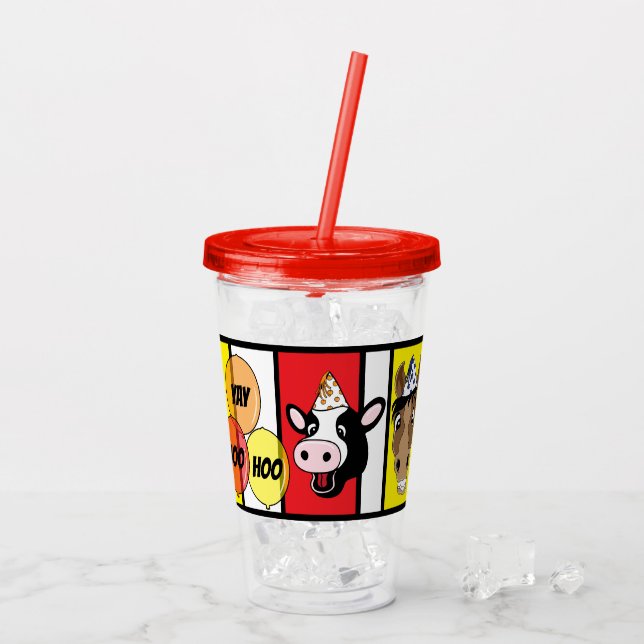Verre En Acrylique Animaux Barnyard (Dos glace)