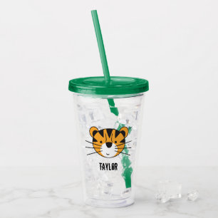 Verre En Acrylique Anniversaire personnalisé du tigre Safari