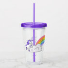 Arc-en-ciel et Unicornes Design Tumbler acrylique