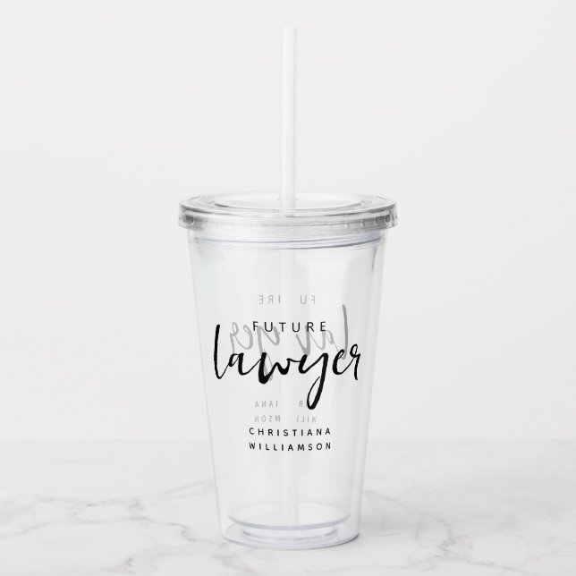 Verre En Acrylique Avocat de demain élégant Personnalisé (Devant)
