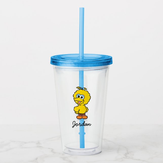 Verre En Acrylique B est pour Big Bird | Ajouter Votre Nom (Devant)