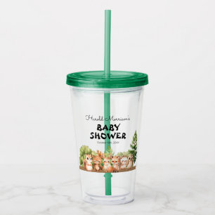 Verre En Acrylique Baby shower Boy Woodland