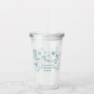 Verre En Acrylique Bachelorette Coastal Cowgirl