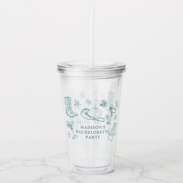 Verre En Acrylique Bachelorette Coastal Cowgirl (Devant)