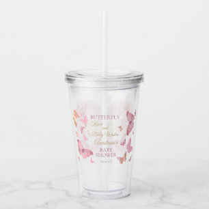 Verre En Acrylique Baisers à papillon et voeux de bébé Baby shower fi