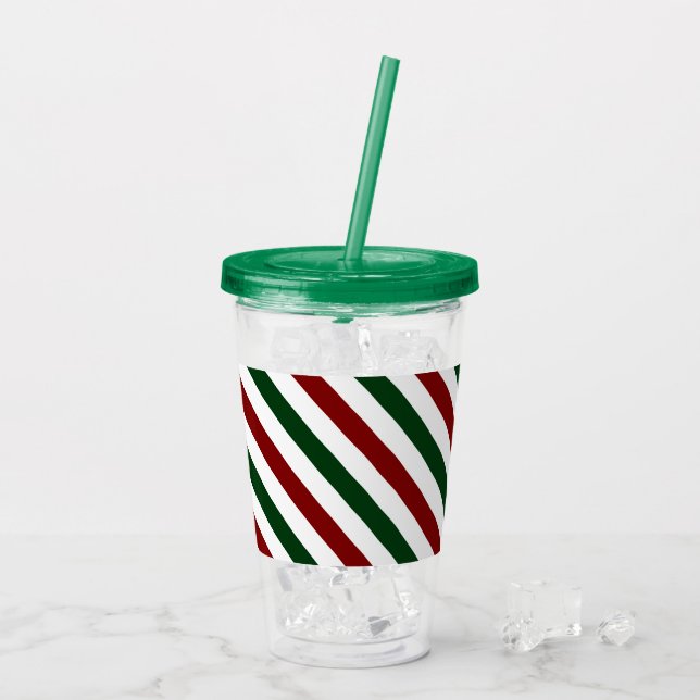 Verre En Acrylique Bandes de Noël personnalisables (Dos glace)
