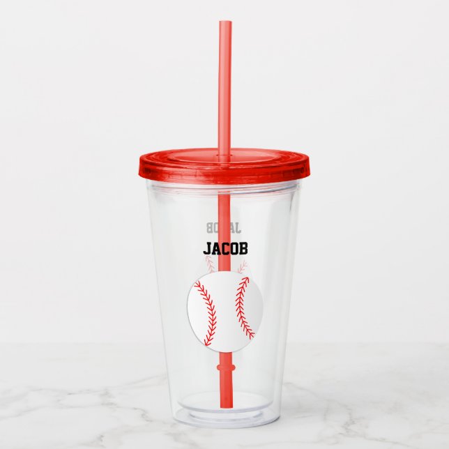 Verre En Acrylique Baseball Personnalisé Enfants (Devant)