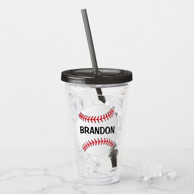 Verre En Acrylique Baseballs Sports Acrylique Tumbler (Devant glace)