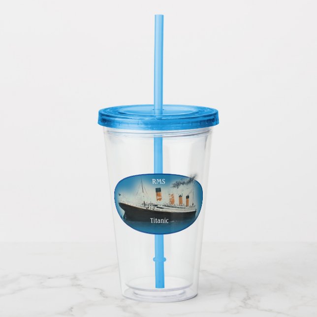 Verre En Acrylique Bateau de la ligne Titanic Maritime Blue Star (Devant)