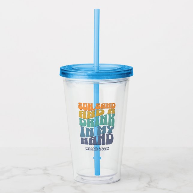 Verre En Acrylique Beach Bachelorte Party Super Retro Bridesmaid (Devant)