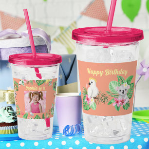 Verre En Acrylique Bébé Animaux Acrylique Tumbler Anniversaire de enf
