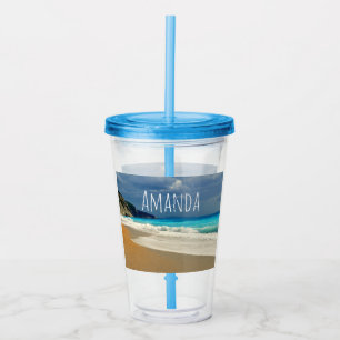 Verre En Acrylique Belle Turquoise Bleue Mer Tropicale Photographie