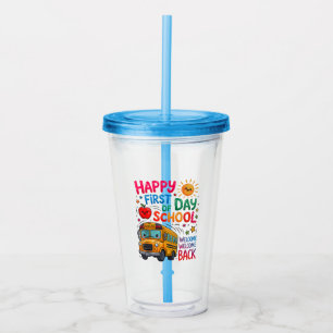 Verre En Acrylique Bienvenue au retour à l'école, bonne première jour