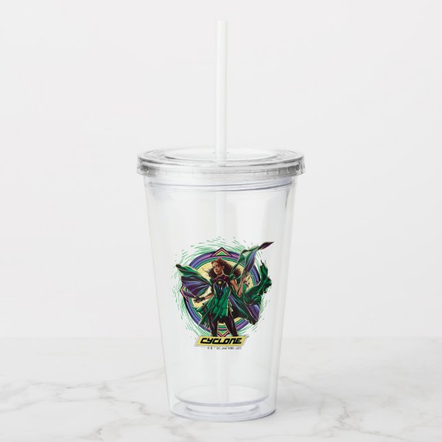 Verre En Acrylique Black Adam | Graphique de caractères de cyclone (Devant)