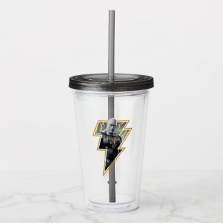 Verre En Acrylique Black Adam Grey et Gold Lightning Graphic