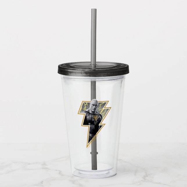 Verre En Acrylique Black Adam Grey et Gold Lightning Graphic (Devant)