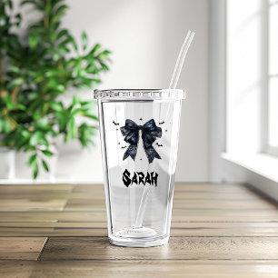 Verre En Acrylique Black Bow Gothique Fourre-tout Bachelorette Brides
