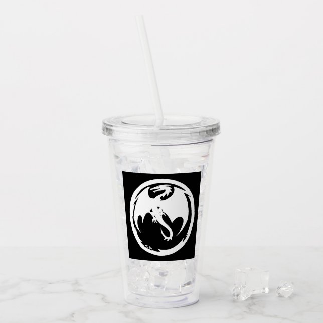 Verre En Acrylique Blancs Dragon blanc transparent acrylique tumbler (Devant glace)