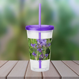 Verre En Acrylique Bleu-Eyed Denton sur les fleurs violettes