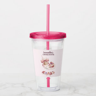 Verre En Acrylique Blush Patisserie Café Marque Personnalisée