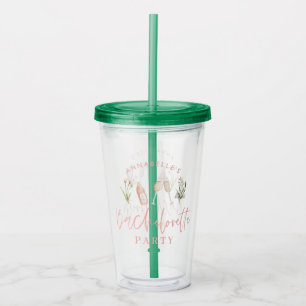 Verre En Acrylique Boissons roses modernes plage de bachelorette