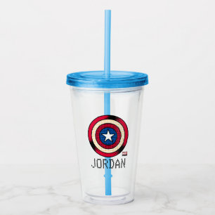 Verre En Acrylique Bouclier Demi-Teinte Captain America