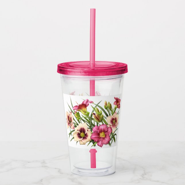 Verre En Acrylique Bouquet Red Daylily (Devant)