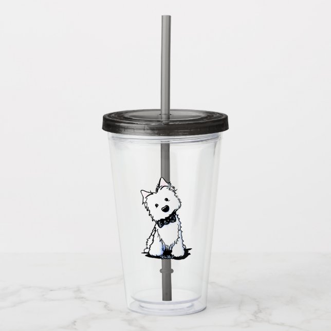 Verre En Acrylique Bow Cravate Westie Boy Boy Acrylique Tumbler (Devant)