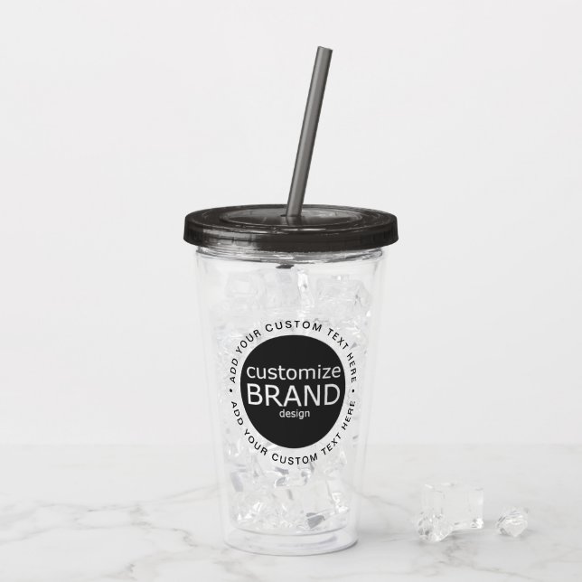 Verre En Acrylique BPA Logo Personnalisé Gratuit Tumbler Drinkware (Dos glace)