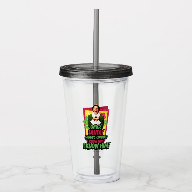 Verre En Acrylique Buddy l'Elfe | OMG ! père Noël ! (Devant)